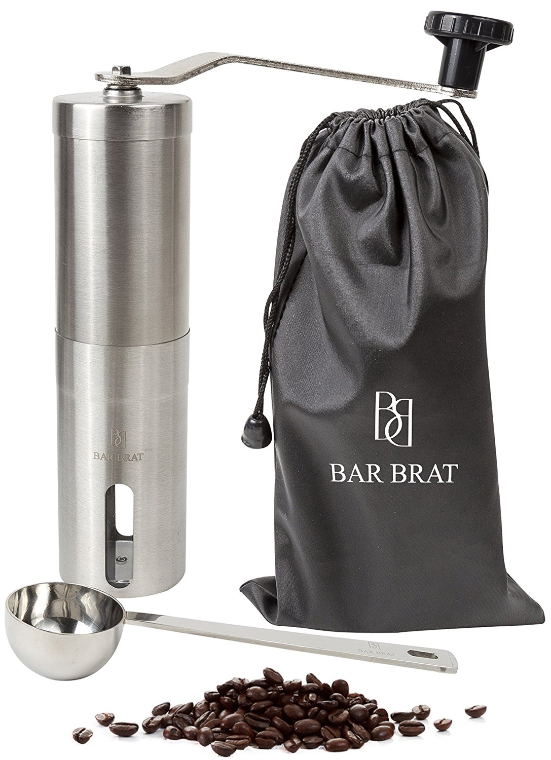 Premium Hand Manual Coffee Grinder Maker + Coffee Scoop / Bonus Travel