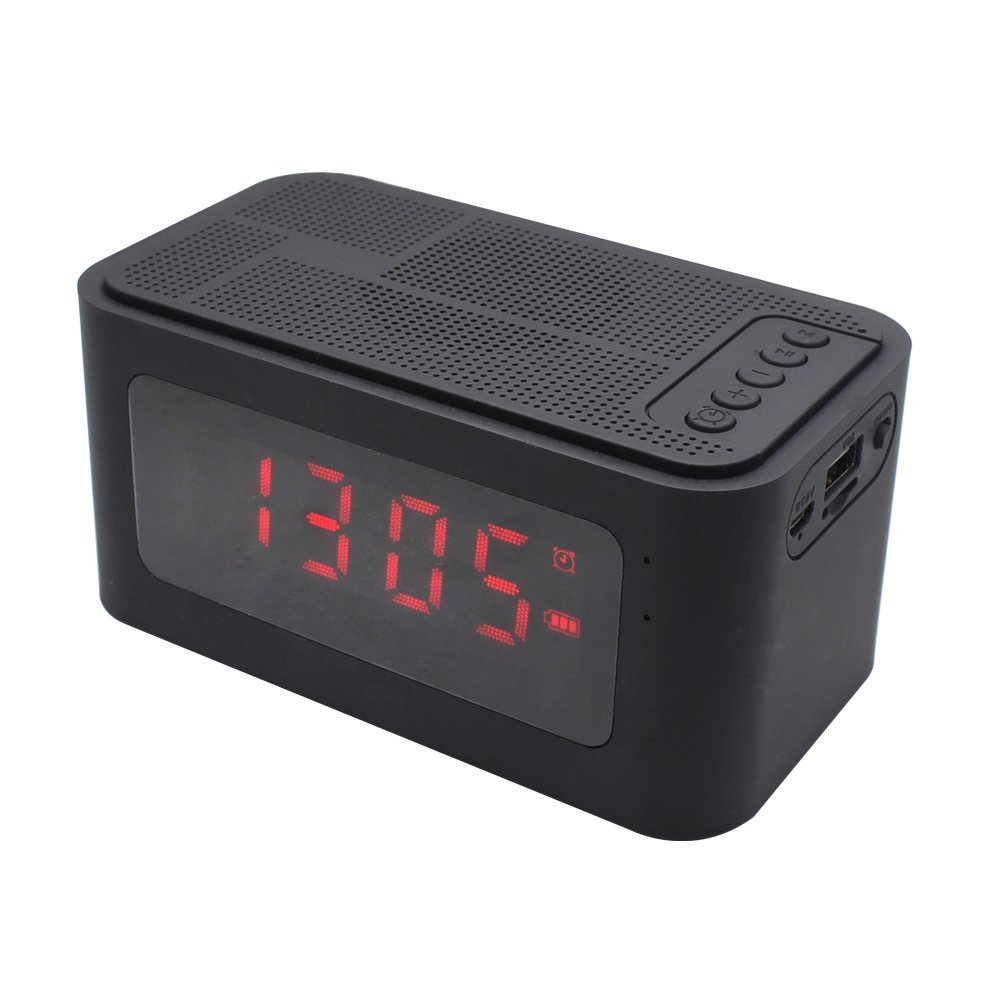 Portable Alarm Clock Radio Bluetooth Speaker with Stereo Bass, LCD