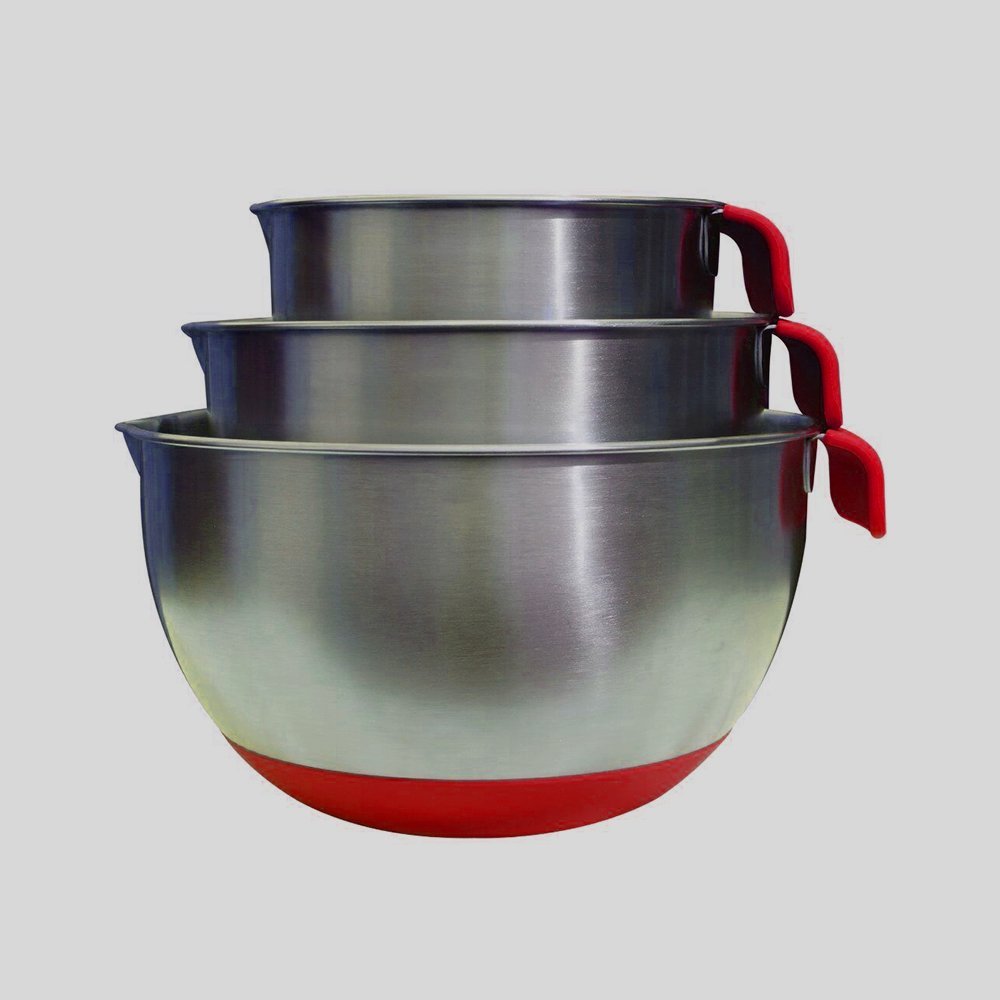 Stainless Steel Kitchen Mixing Bowls Utensils with Handle and Spout