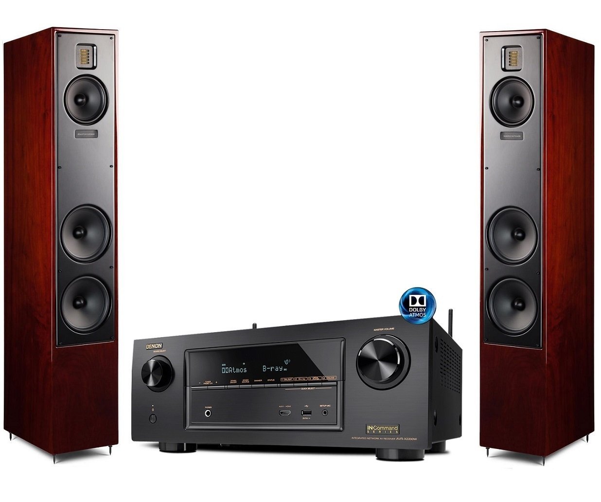 Martin Logan Motion 40 Cherry Floorstanding Speakers with Denon AVR