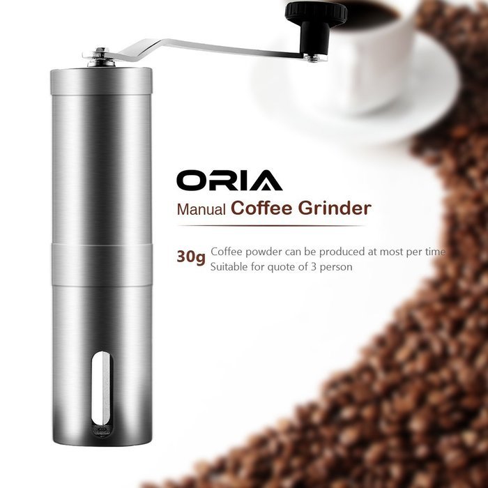 Oria Manual Coffee Grinder, Conical Ceramic Burr Coffee Bean Grinder Hand Coffee Mill