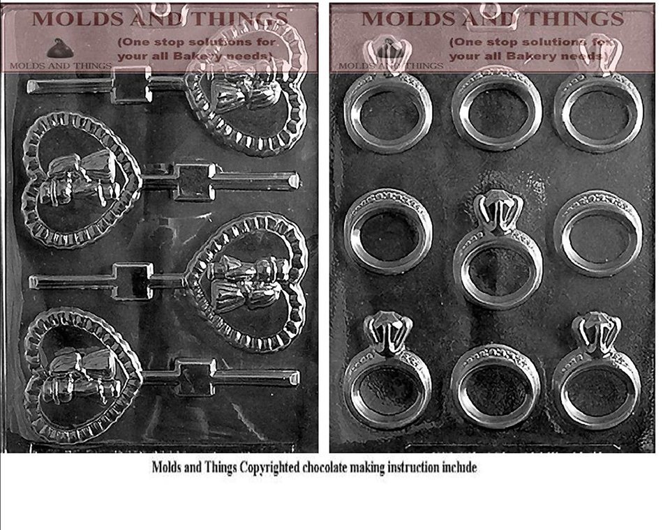 Bride and Groom heart pop candy wedding Chocolate candy mold Engagement