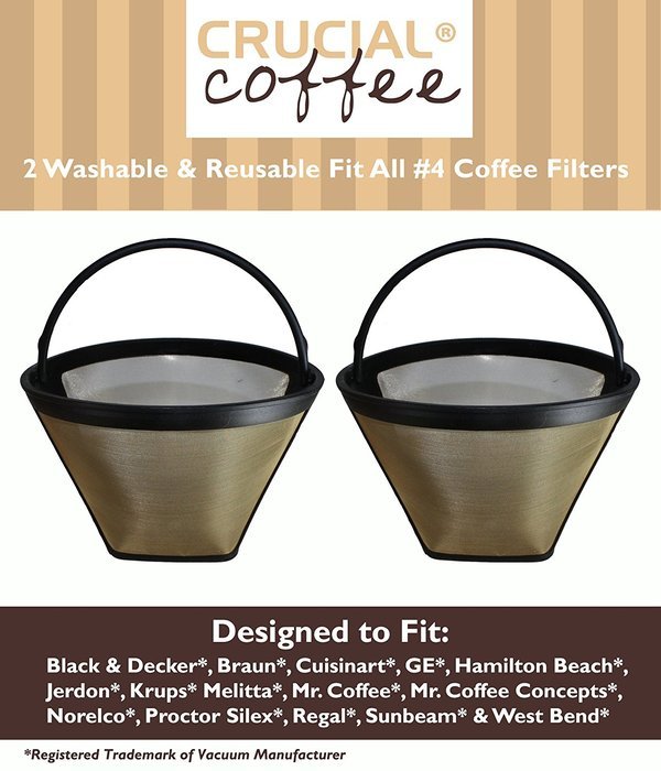 2 Coffee Filters 4 Cone, Black & Decker, Braun, Cuisinart, GE