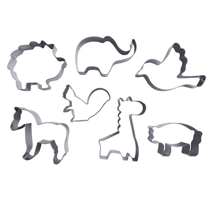 Yunko 7pcs Animal Set Stainless Steel Cookie Cutter Fondant Cutter Cake