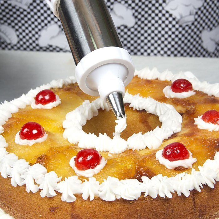 8" Frosting Decorating Syringe Set of Spatula with 4 Nozzles Tips