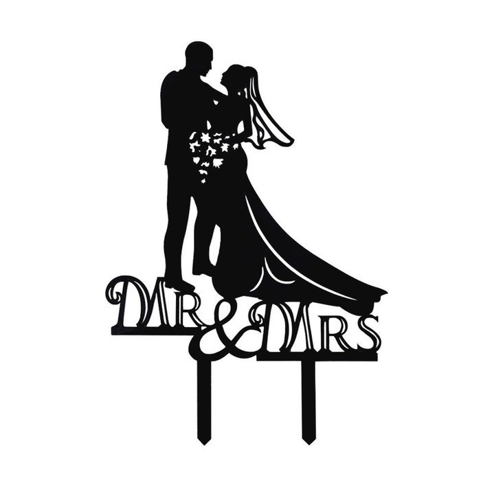 Ecape Wedding Cake Toppers Acrylic Bride and Groom Bridal Cake Toppers