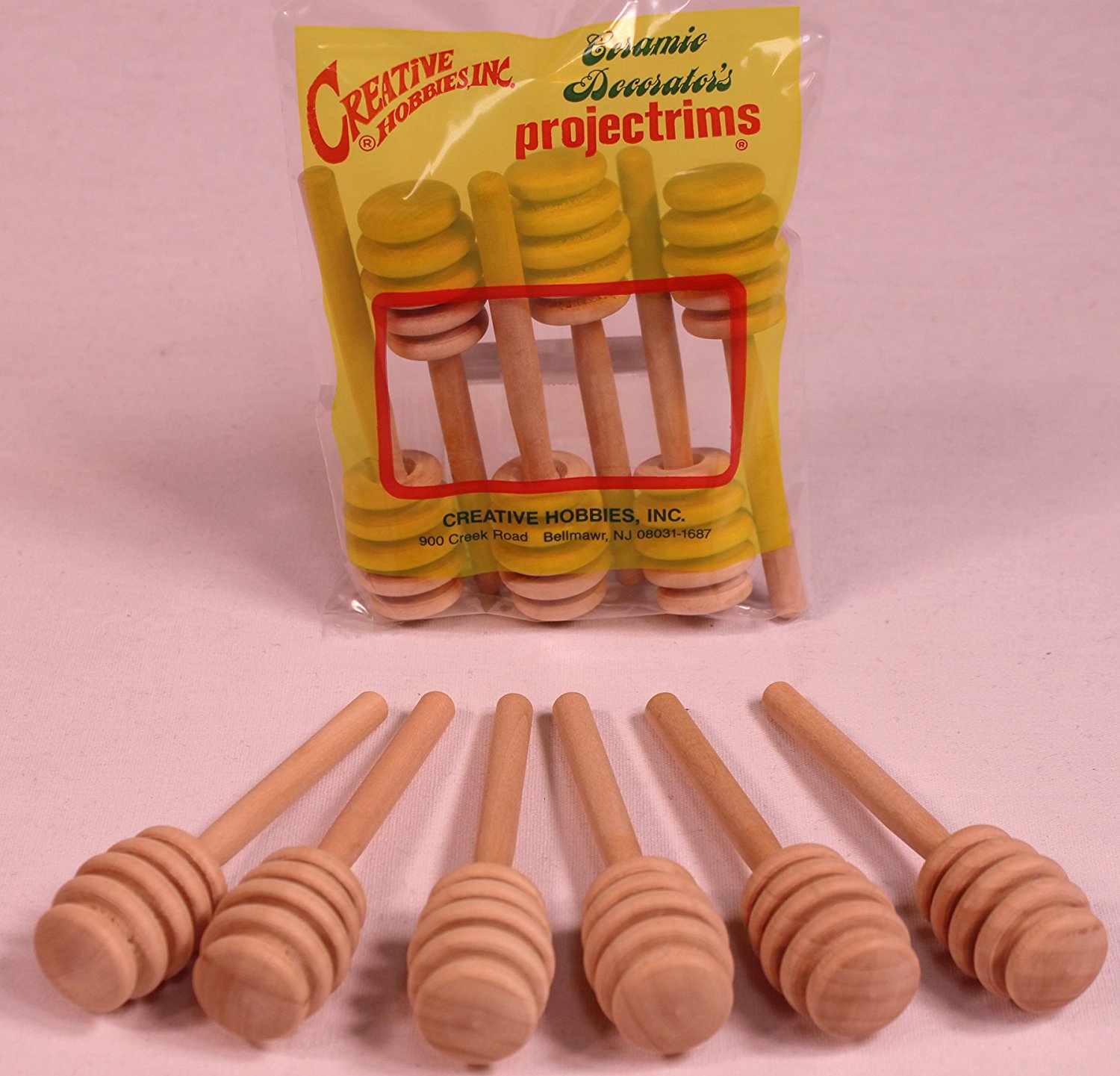 Creative Hobbies® 4 Inch Honey Dipper Wood Stick Server for Honey Jar