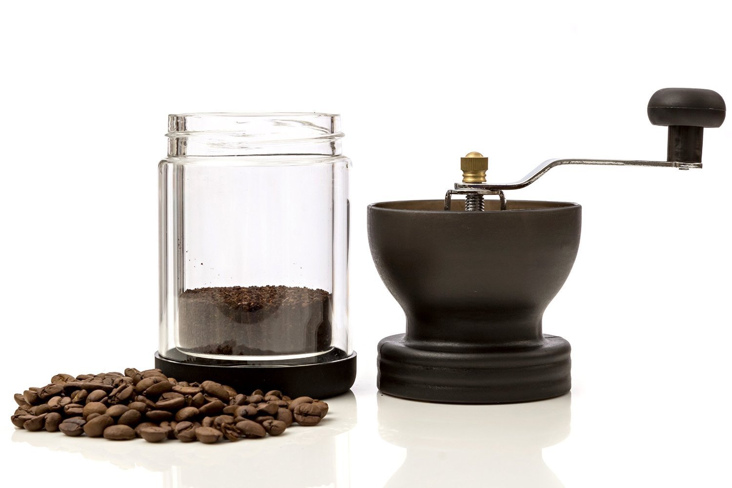 Manual Burr Coffee Grinder for Bean and Spices, Adjustable Hand Crank Mill for Espresso, French