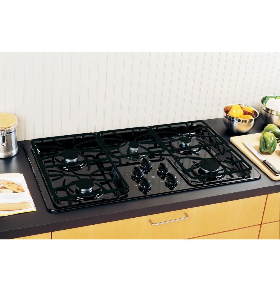 GE JGP633DETBB 36" Black Gas Sealed Burner Cooktop free image download