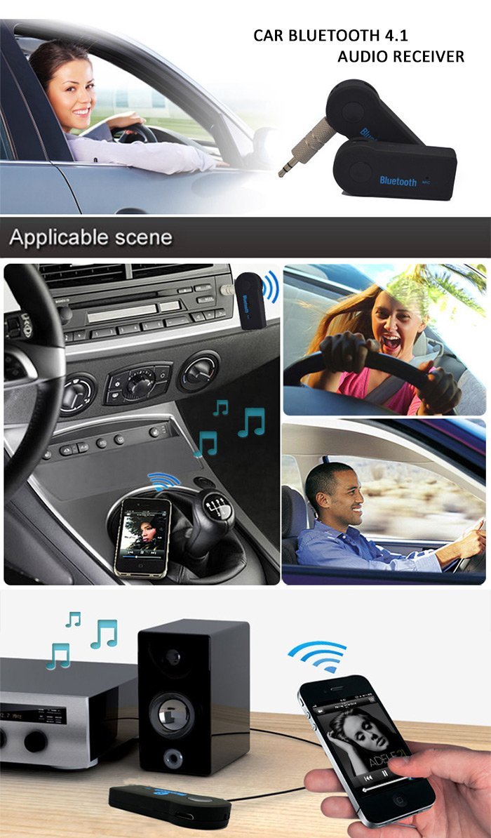 Portable Mini Bluetooth 4.1 Car Audio Music Receiver Wireless Adapter