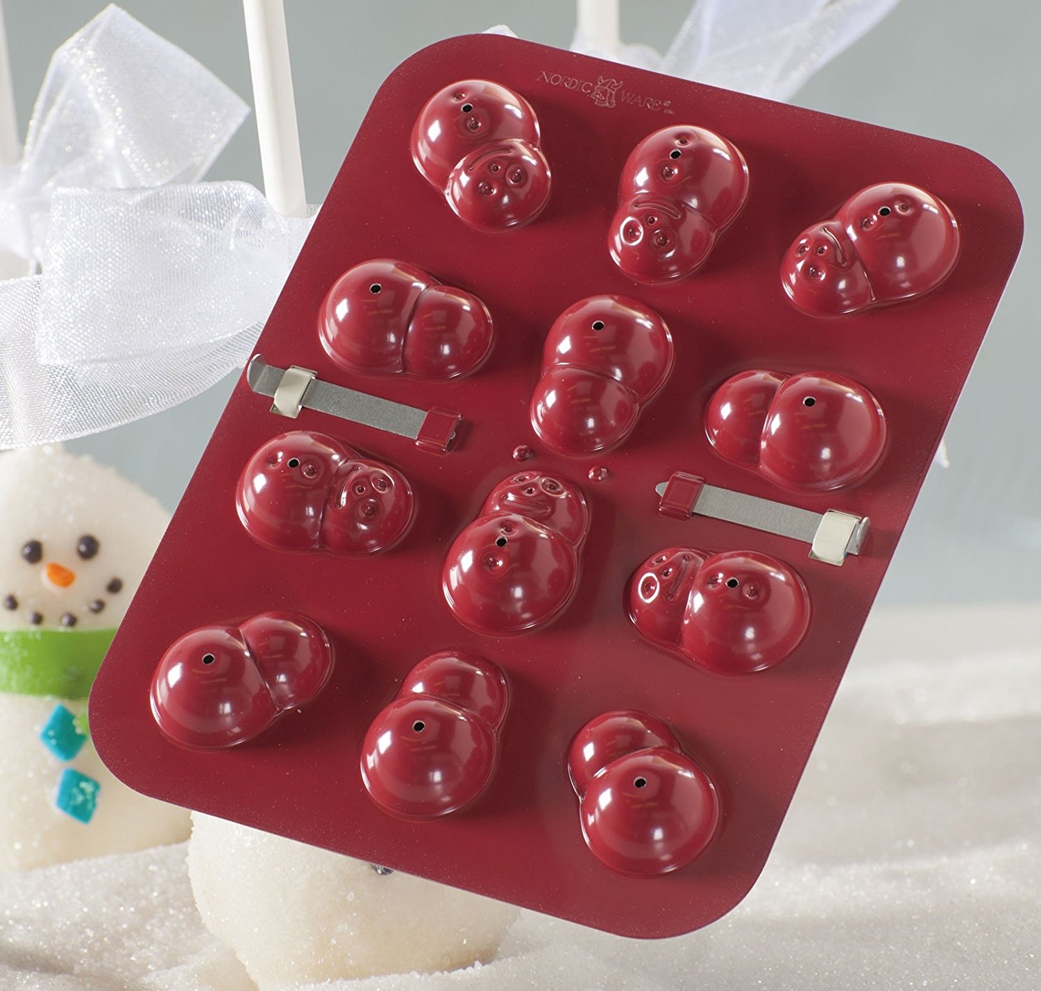 Snowman Cake Pops Pan by Nordic Ware sides clip together complete set with sticks N4 free