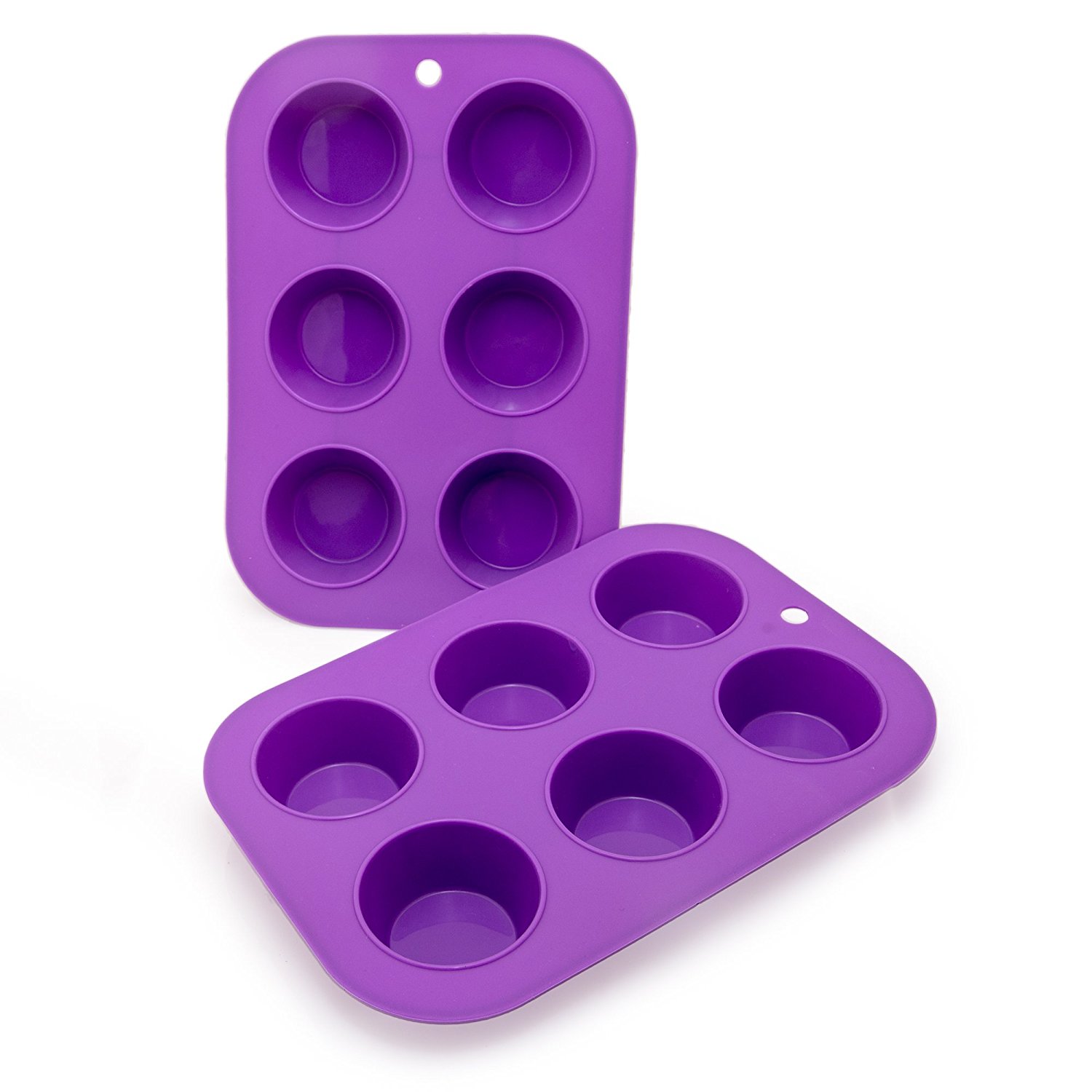 Muffin Cupcake Quiche Pan, 6cup (Set of 2) 100 Food Grade Nonstick