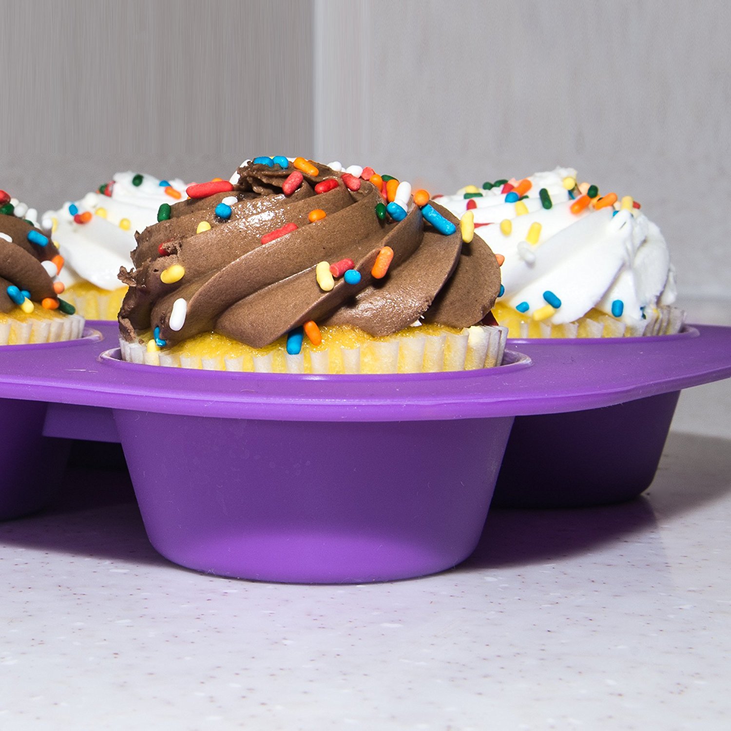 Muffin Cupcake Quiche Pan, 6cup (Set of 2) 100 Food Grade Nonstick