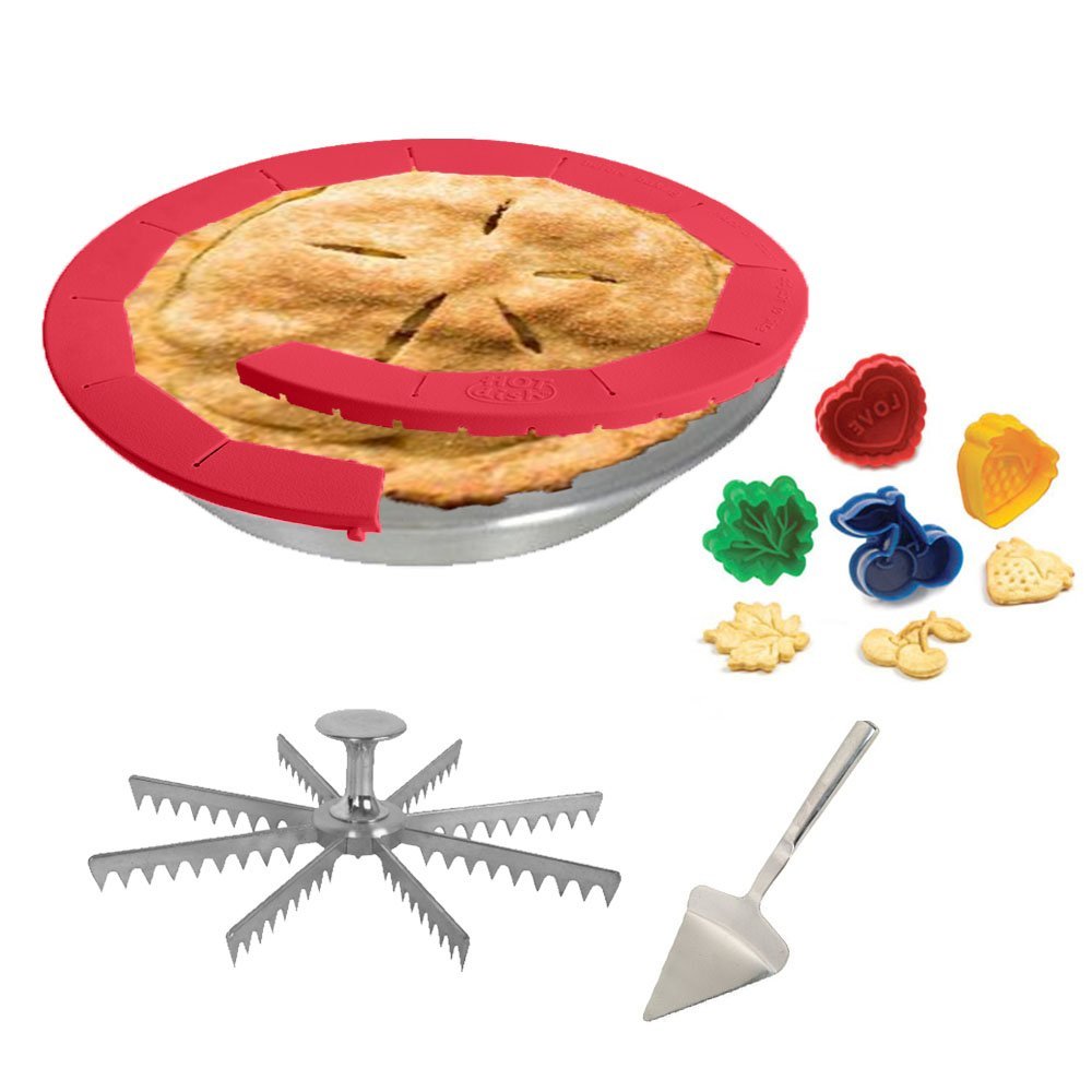 Kitchen Gems Pie Baking and Serving Utensil Gift Set Includes Pie Pan