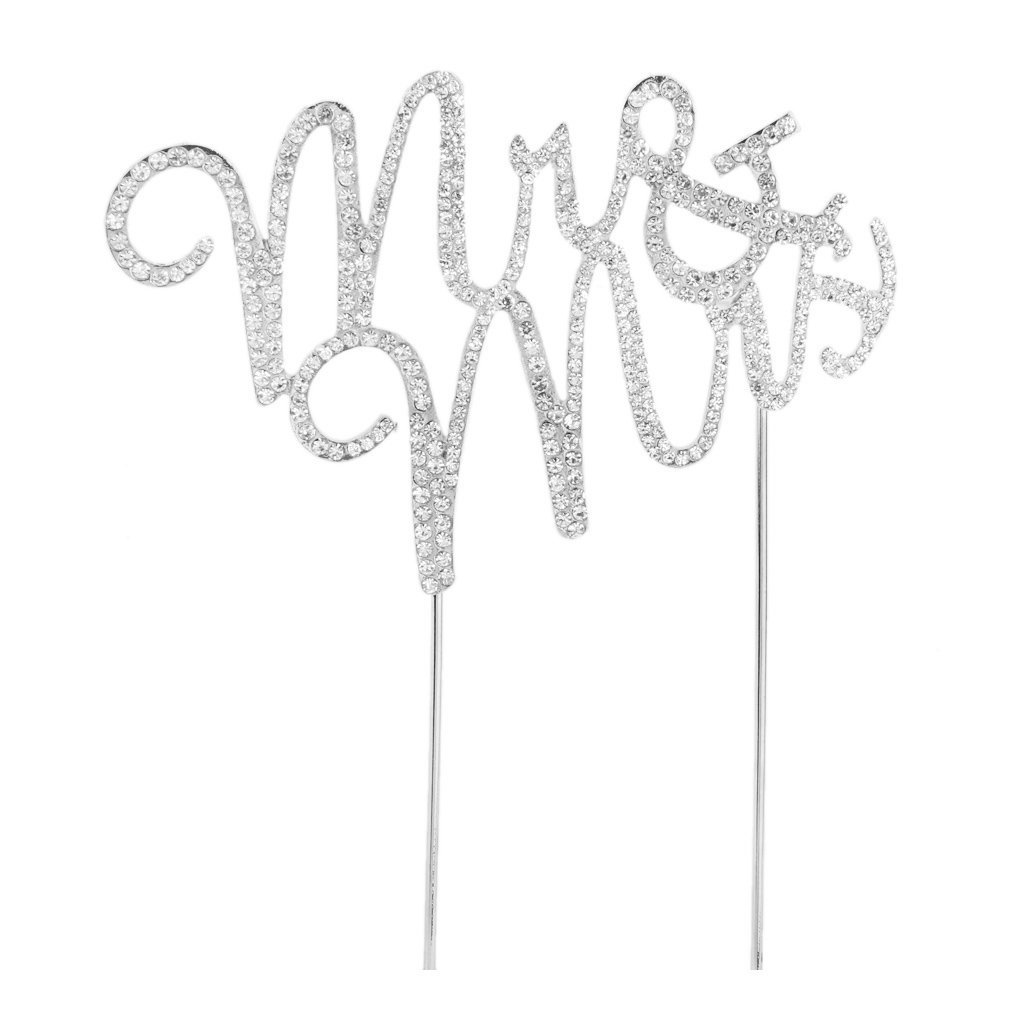 Crystal Rhinestone Cake Topper Wedding Monogram Mr & Mrs diamante Bling
