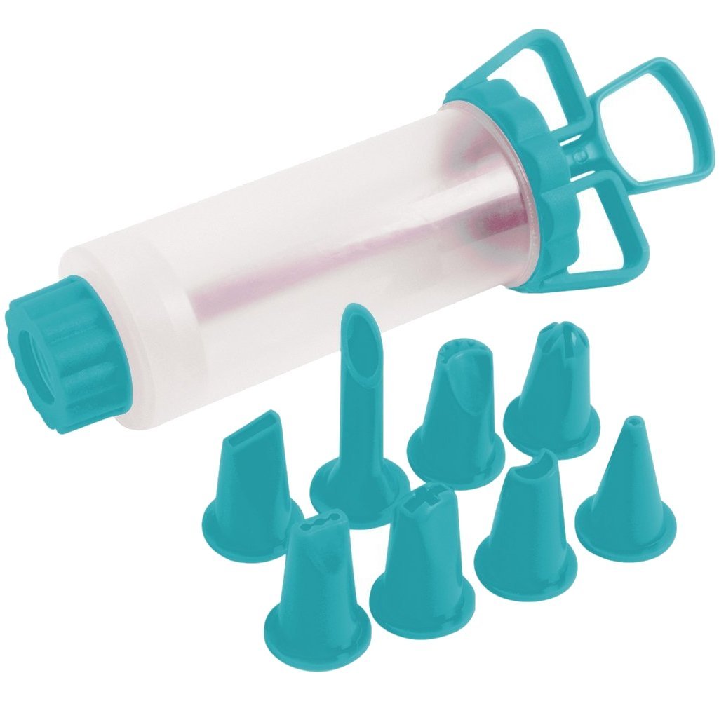 Holstein Housewares HB07015E Icing Set with 8 Decorating Tips Teal
