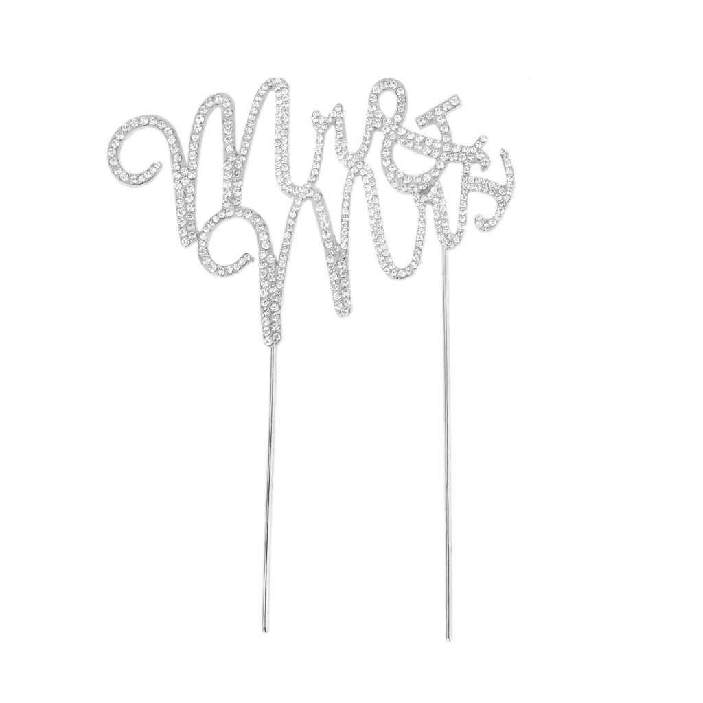 Crystal Rhinestone Cake Topper Wedding Monogram Mr & Mrs diamante Bling