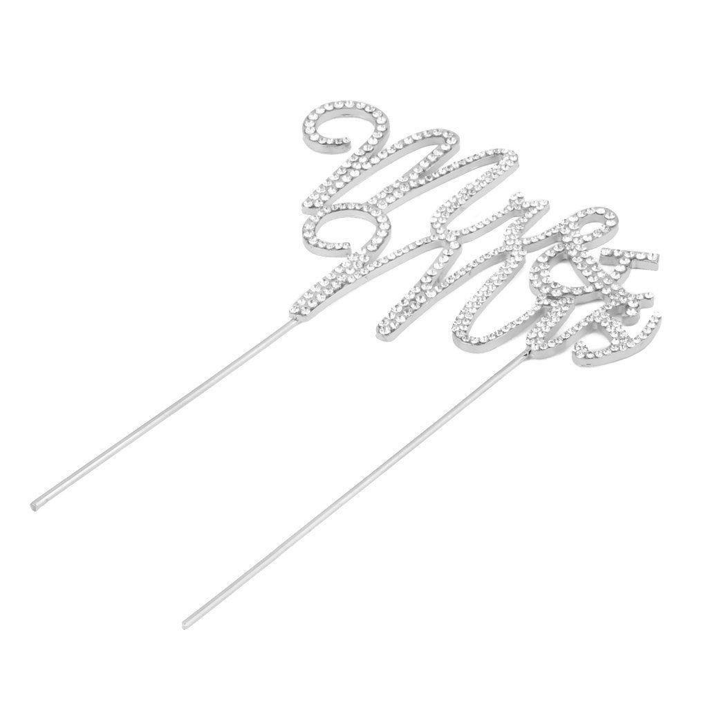 Crystal Rhinestone Cake Topper Wedding Monogram Mr & Mrs diamante Bling Inital Cake Decoration