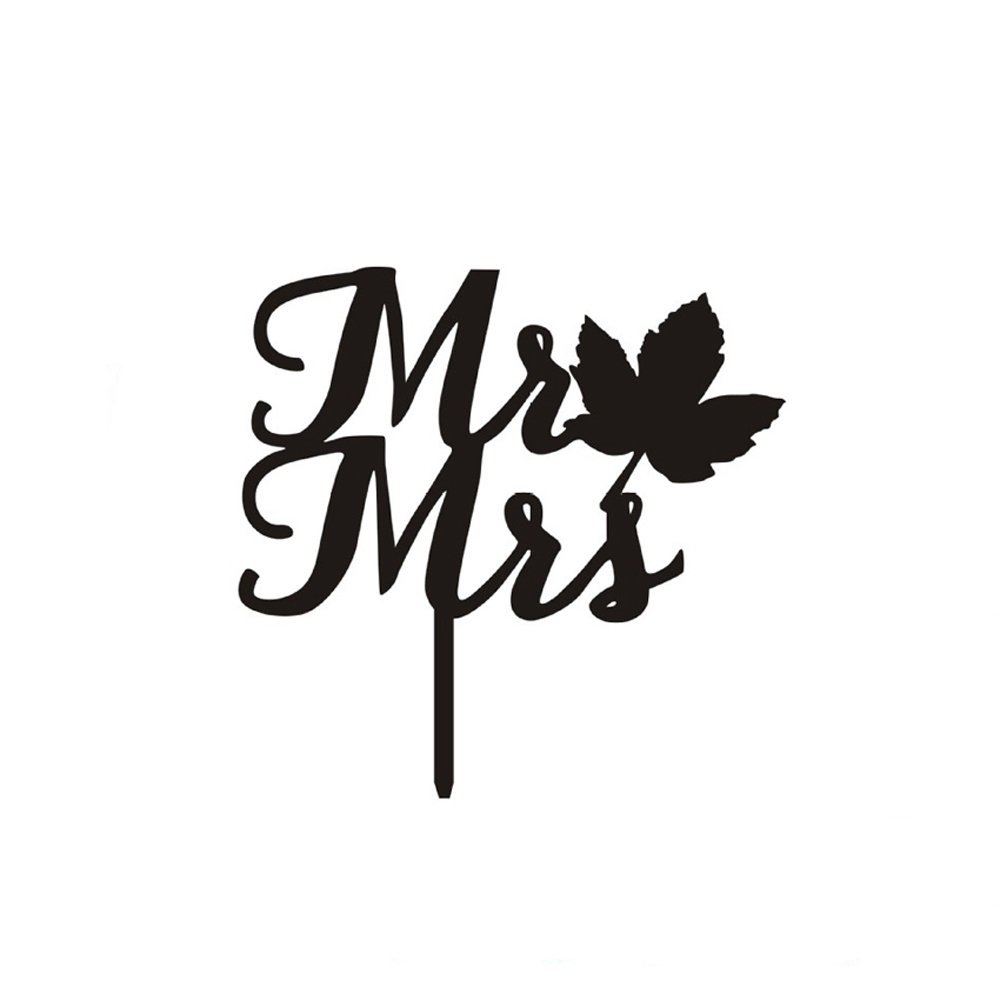 Ecape Acrylic Wedding Cake Topper Wedding Monogram Mr and Mrs Cake