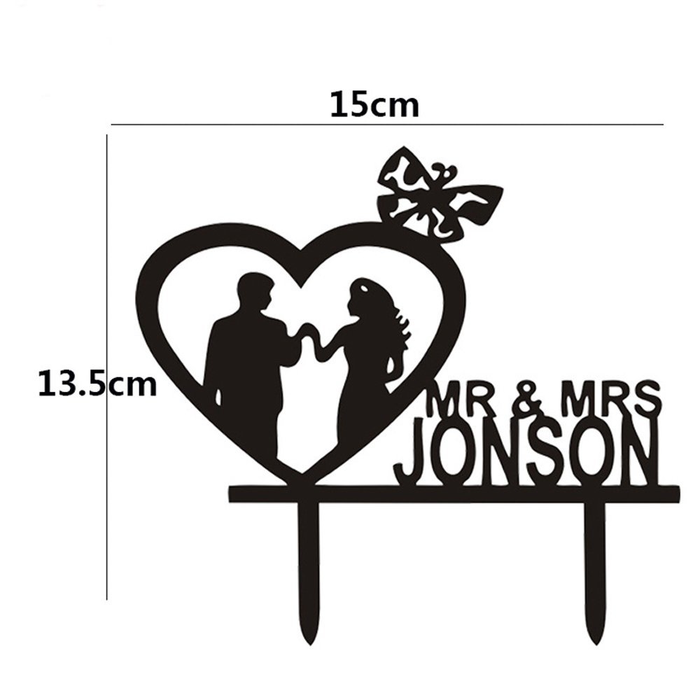 Ecape Acrylic Wedding Cake Topper Wedding Monogram Mr and Mrs Cake Topper With Maple Leaf N16