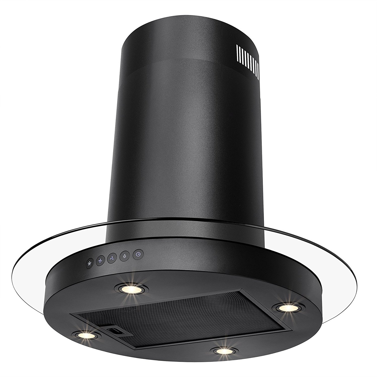 FIREBIRD 30" Island Mount Black Stainless Steel Touch Button Control