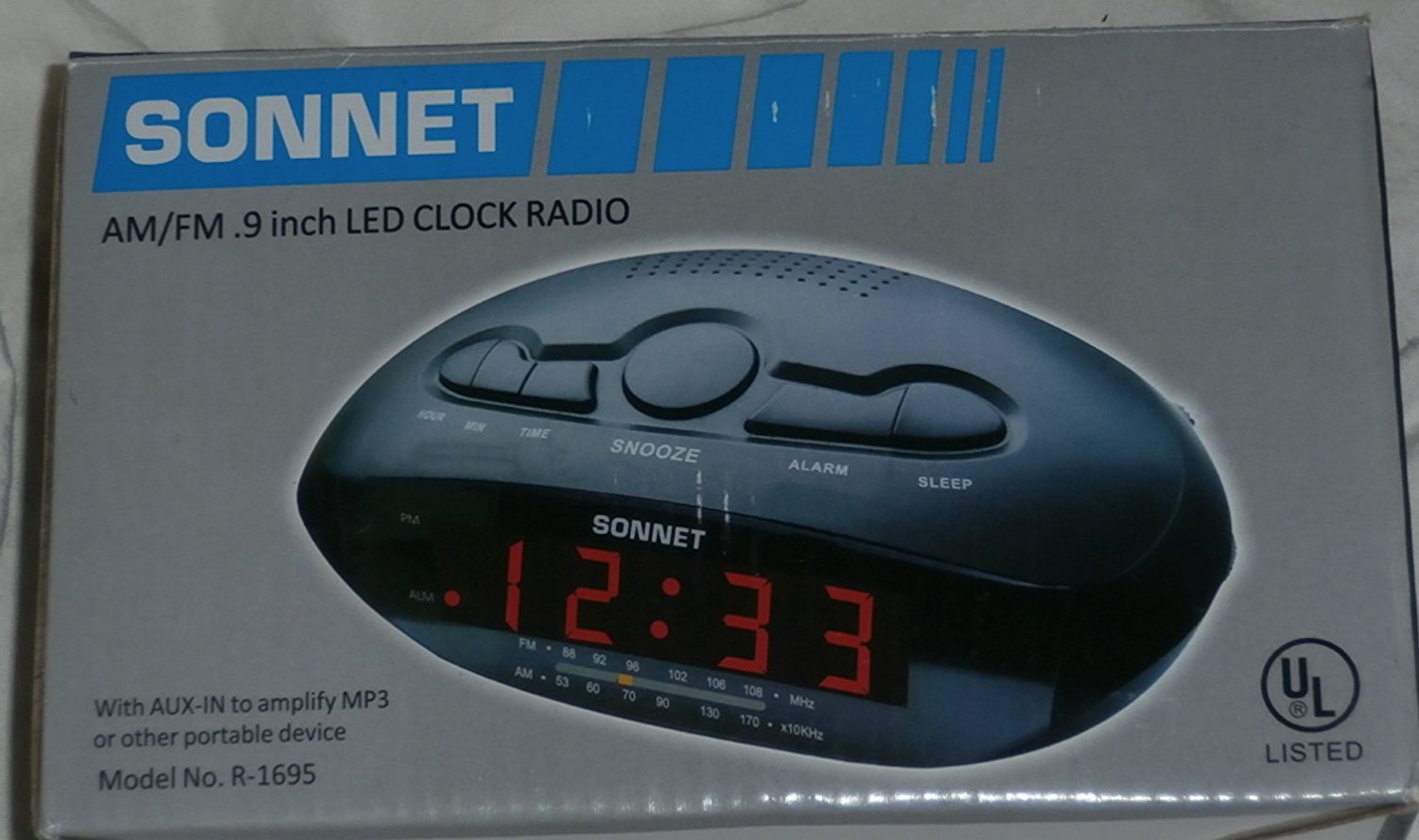 AM/FM .9 inch LED CLOCK RADIO free image download