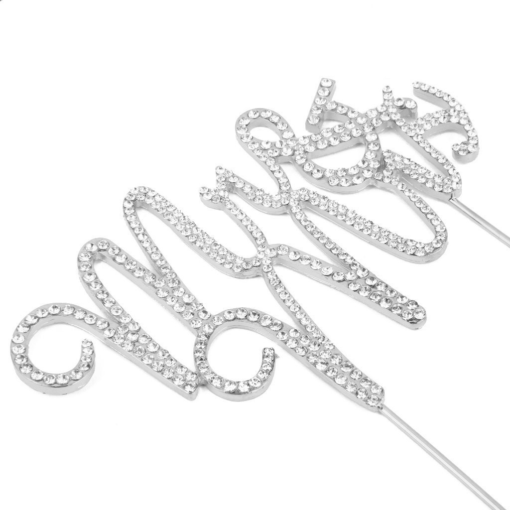 Crystal Rhinestone Cake Topper Wedding Monogram Mr & Mrs diamante Bling Inital Cake Decoration