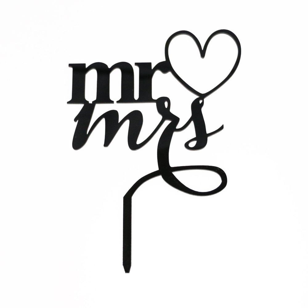 Ecape Acrylic Wedding Cake Topper Wedding Monogram Mr and Mrs Cake Topper With Maple Leaf N21