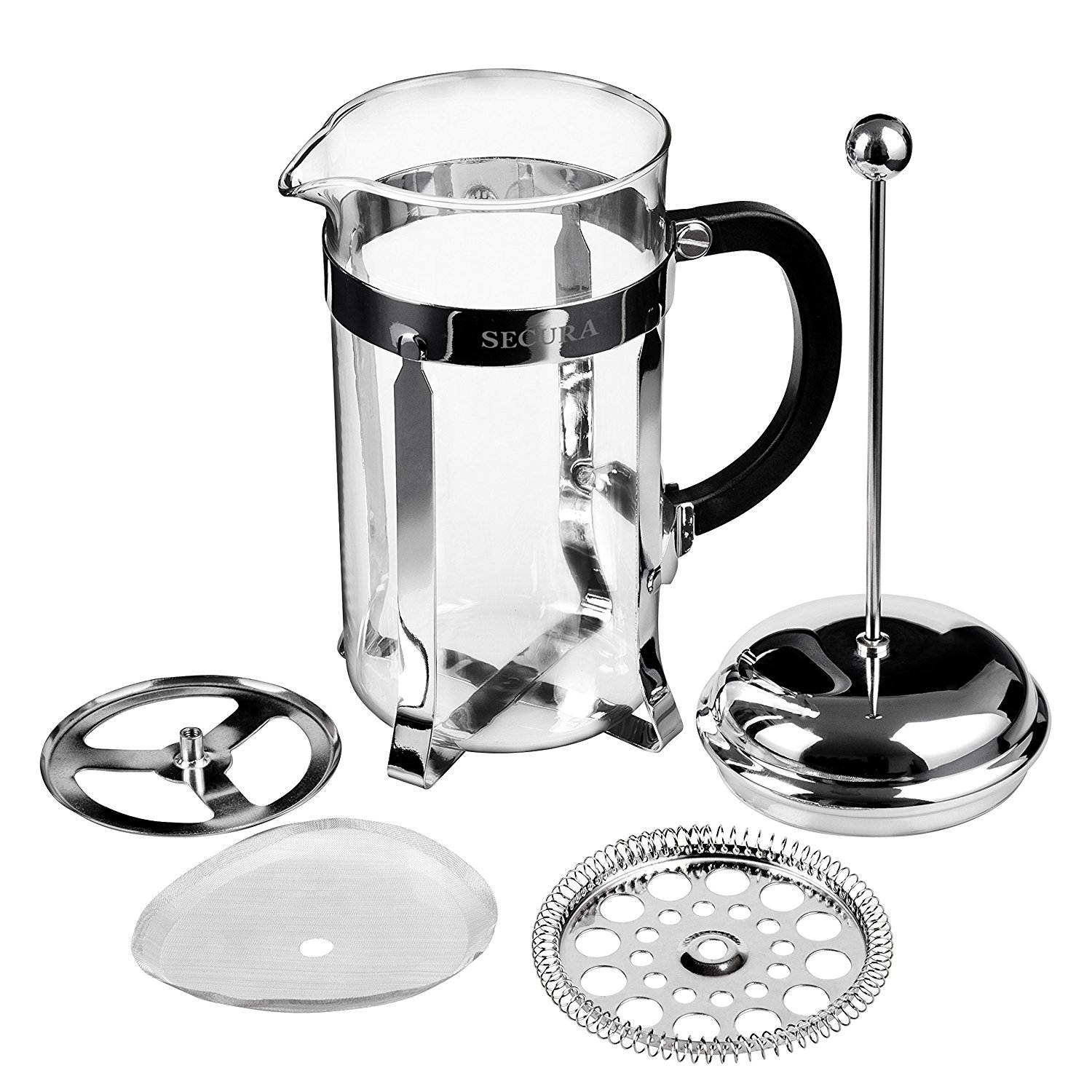 Secura 1 Liter Glass French Press Coffee Maker, 34Ounce, BONUS