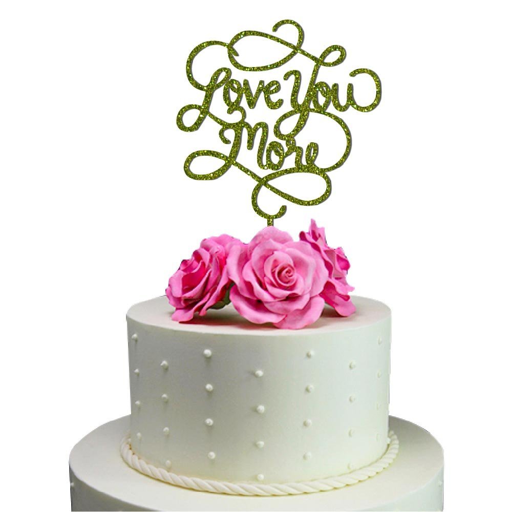 Sugar Yeti Made In USA Wedding Cake Topper Love You More 24 Gold Mirror N14 free image download