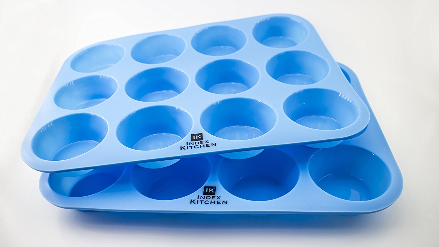 (2 pans) Silicone 12 Cup Muffin Pan ; Easy to Clean; Dishwasher Safe
