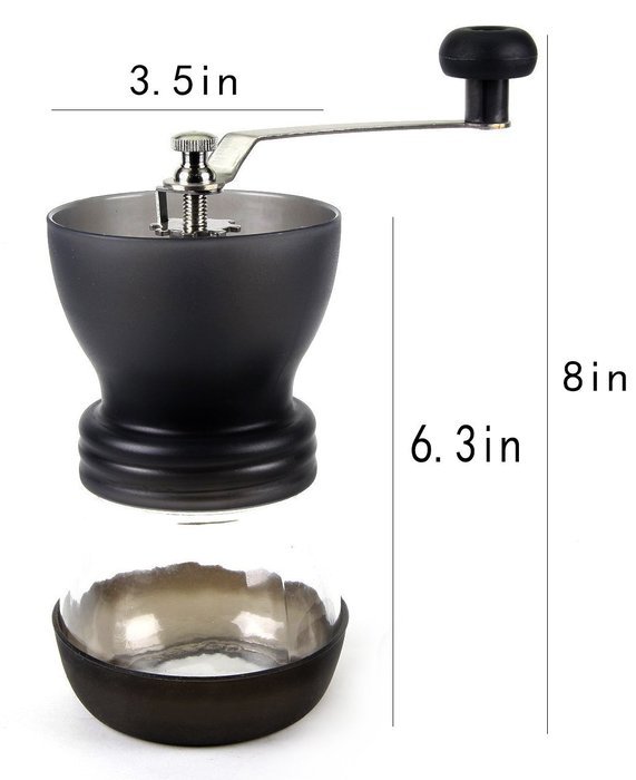 PuTwo B0140MSTO2 Coffee Grinder Burr Stainless Steel with Ceramic Hand