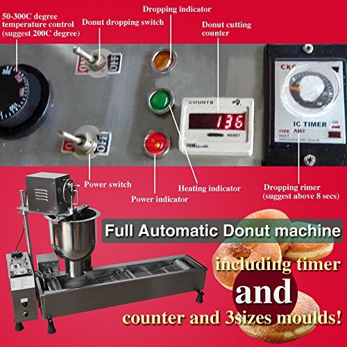 500pcs/h Automatic donut maker,donut making machine with 3 sizes moulds