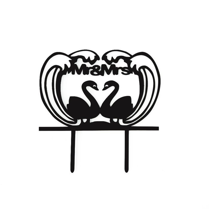 Ecape Wedding Cake Toppers Acrylic Bride and Groom Bridal Cake Toppers