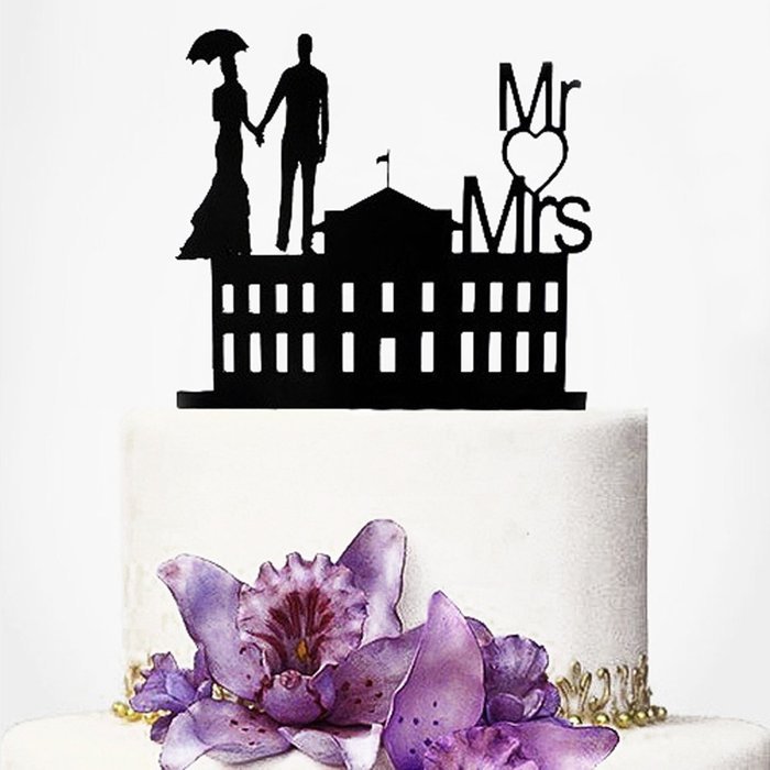 Ecape Sweet Heart Wedding Cake Topper Bride and Groom Bridal Cake