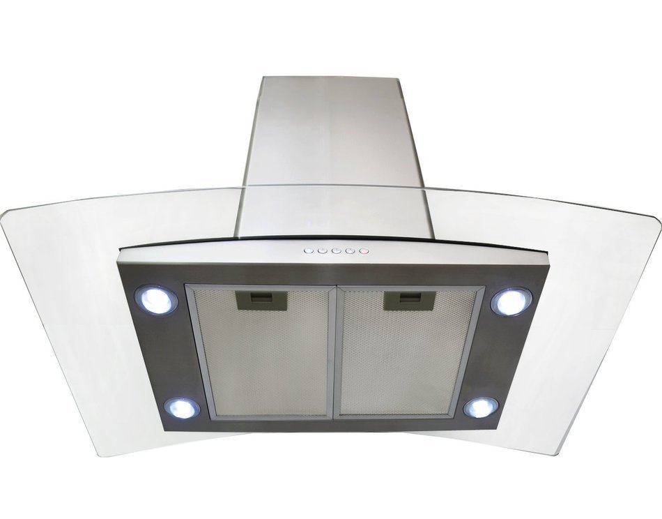 Golden Vantage Stainless Steel 36" Euro Style Island Mount Range Hood