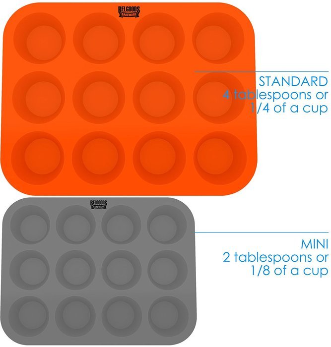 Silicone Muffin Cupcake Baking Pan Tray Standard Size 12 Cups 100