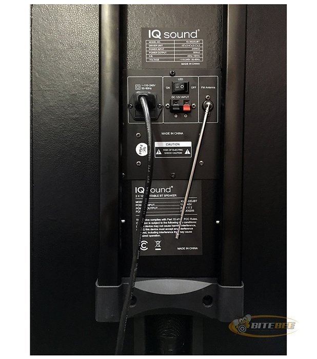 IQ Sound IQ3922DJBT 2x12" Rechargeable DJ Speaker w/Bluetooth/FM/USB