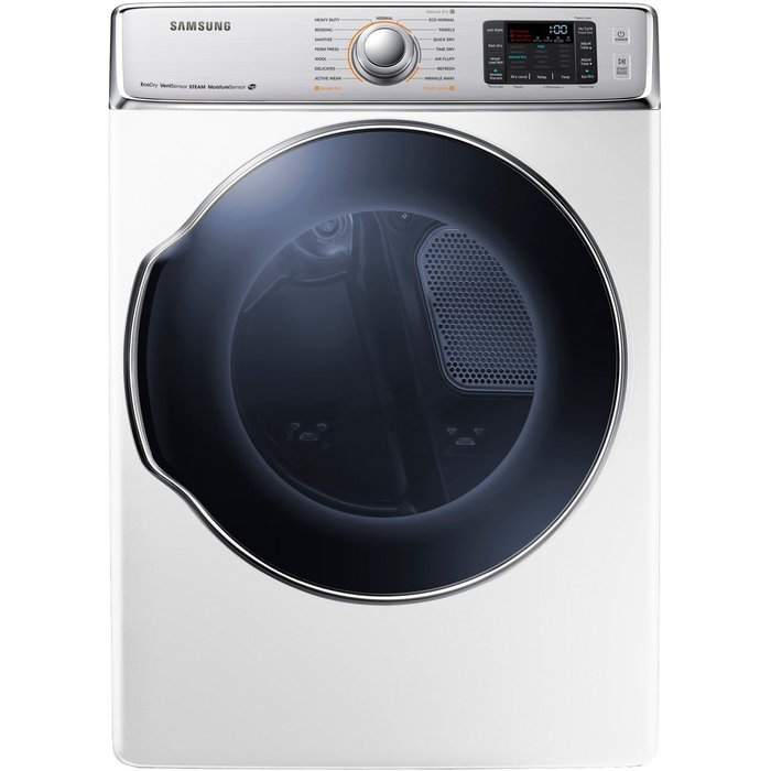 Samsung DV56H9100GW 9.5 Cu. Ft. FrontLoad Gas Steam Dryer with Dual