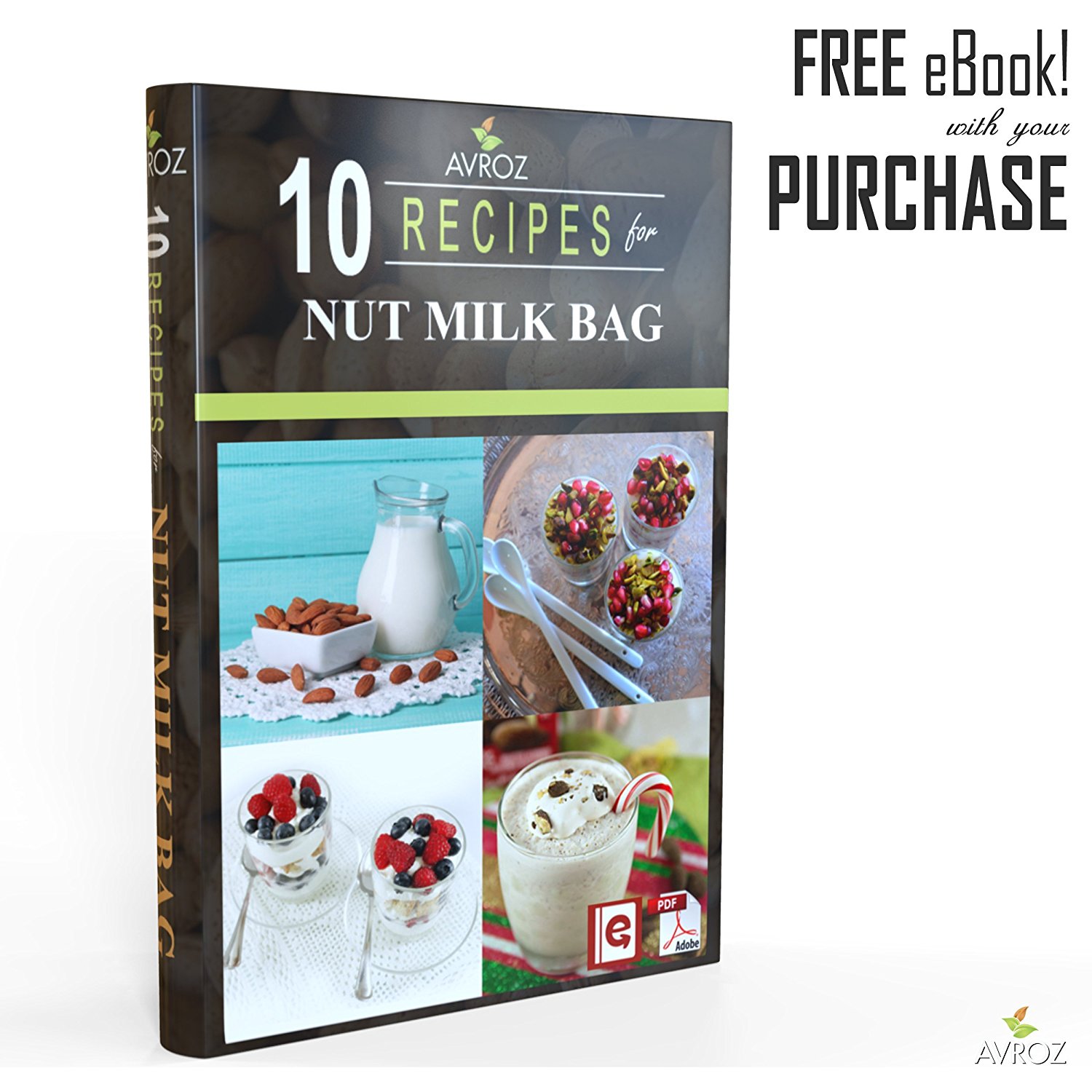 My Best Nut Milk Bag 2 Pack Large (12”x12”) & Medium (12”x9”) Strong