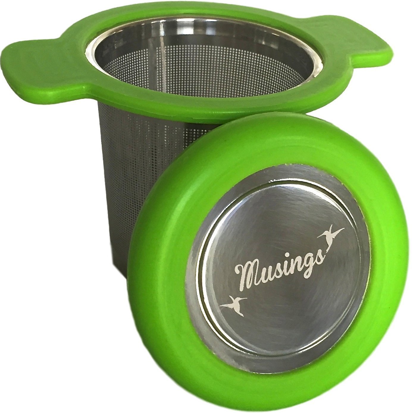 Tea Filter & Infuser For All Loose Tea, BONUS Silicone Liners Add Grip