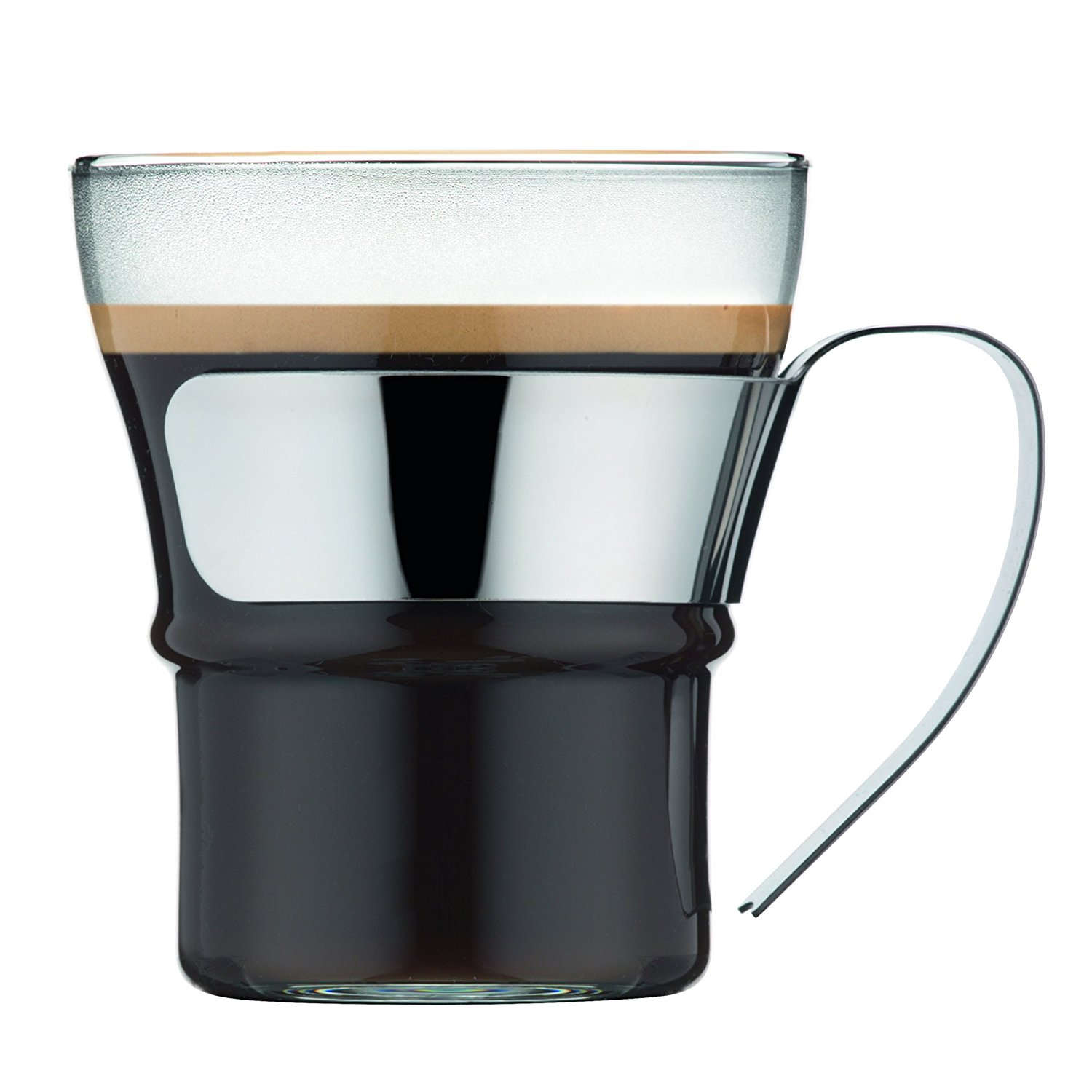 Bodum 455216 Assam 2 Piece Small Tea Glass with Steel Handle, 10 oz