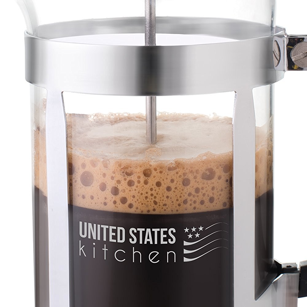 French Press Coffee Maker Chrome Plated with Triple Stainless Steel