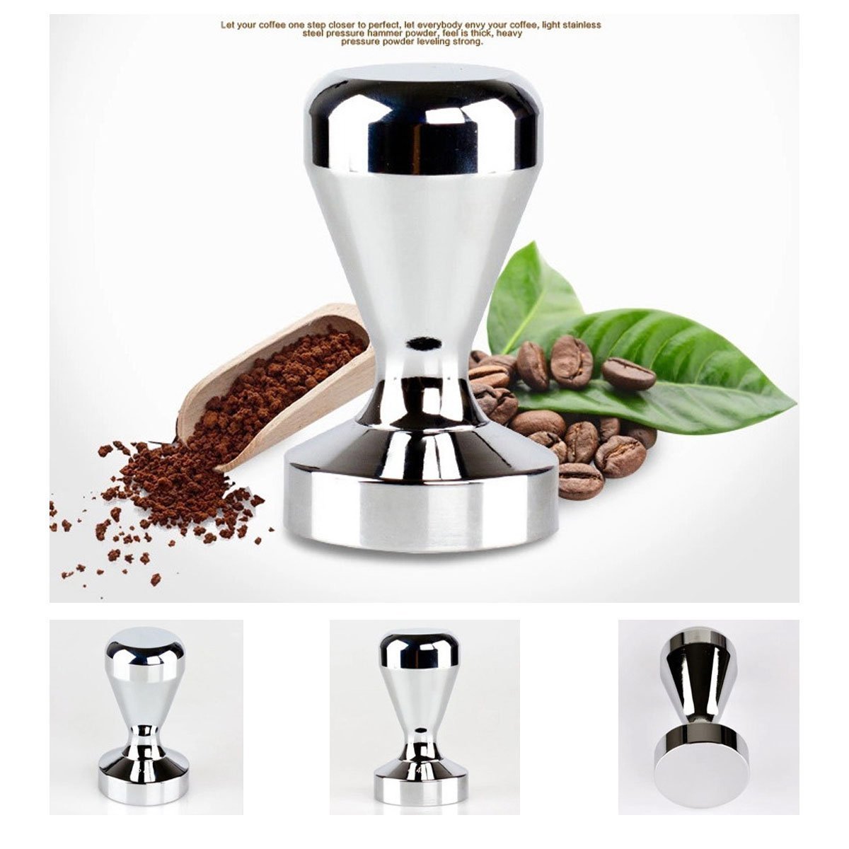 Bluefun Espresso Coffee Tamper Stainless Steel American Convex Base