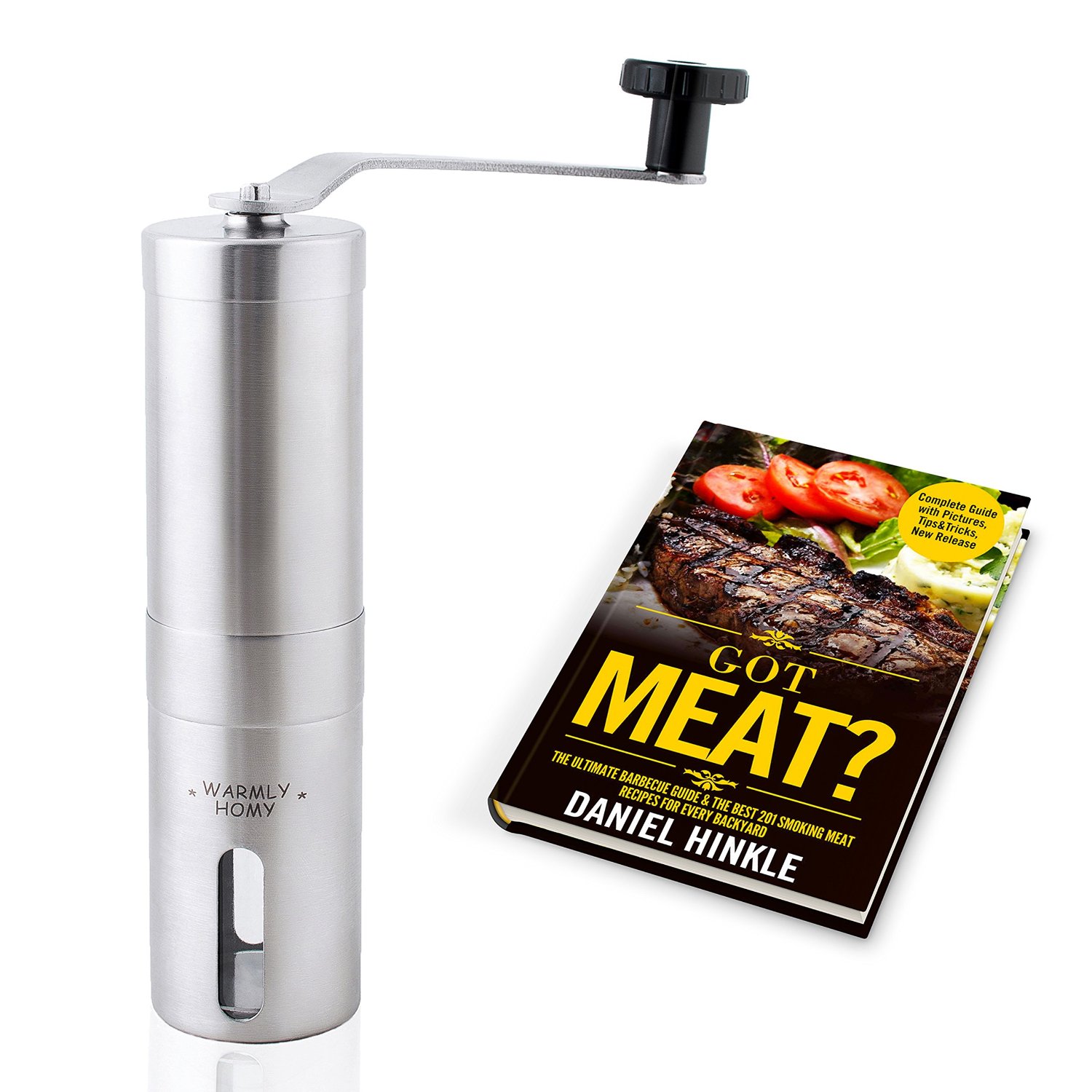 Warmly Homy Stainless Steel Manual Coffee Grinder with EBook N5 free