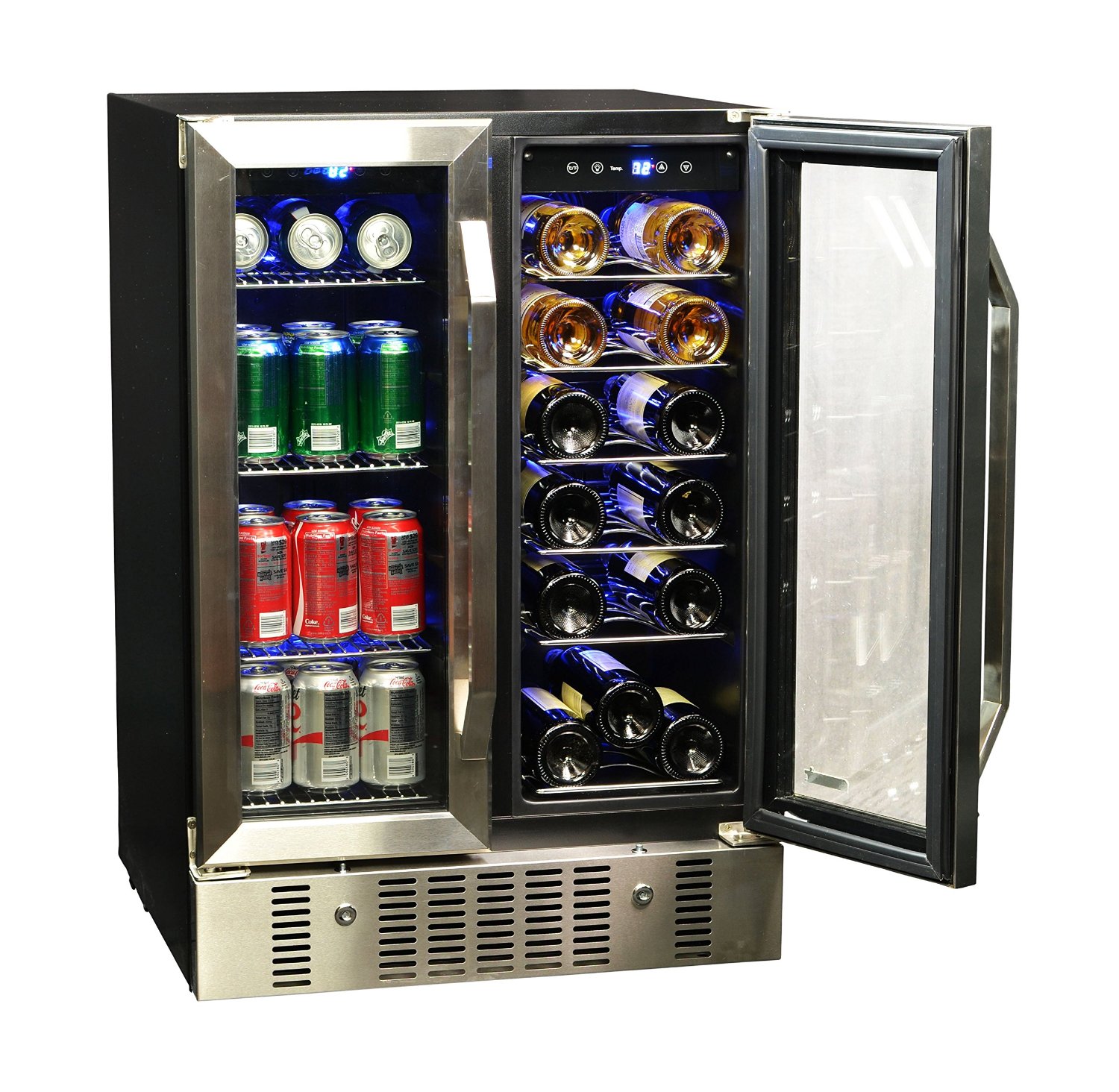 NewAir AWB360DB 18 Bottle 60 Can Dual Zone BuiltIn WIne & Beverage