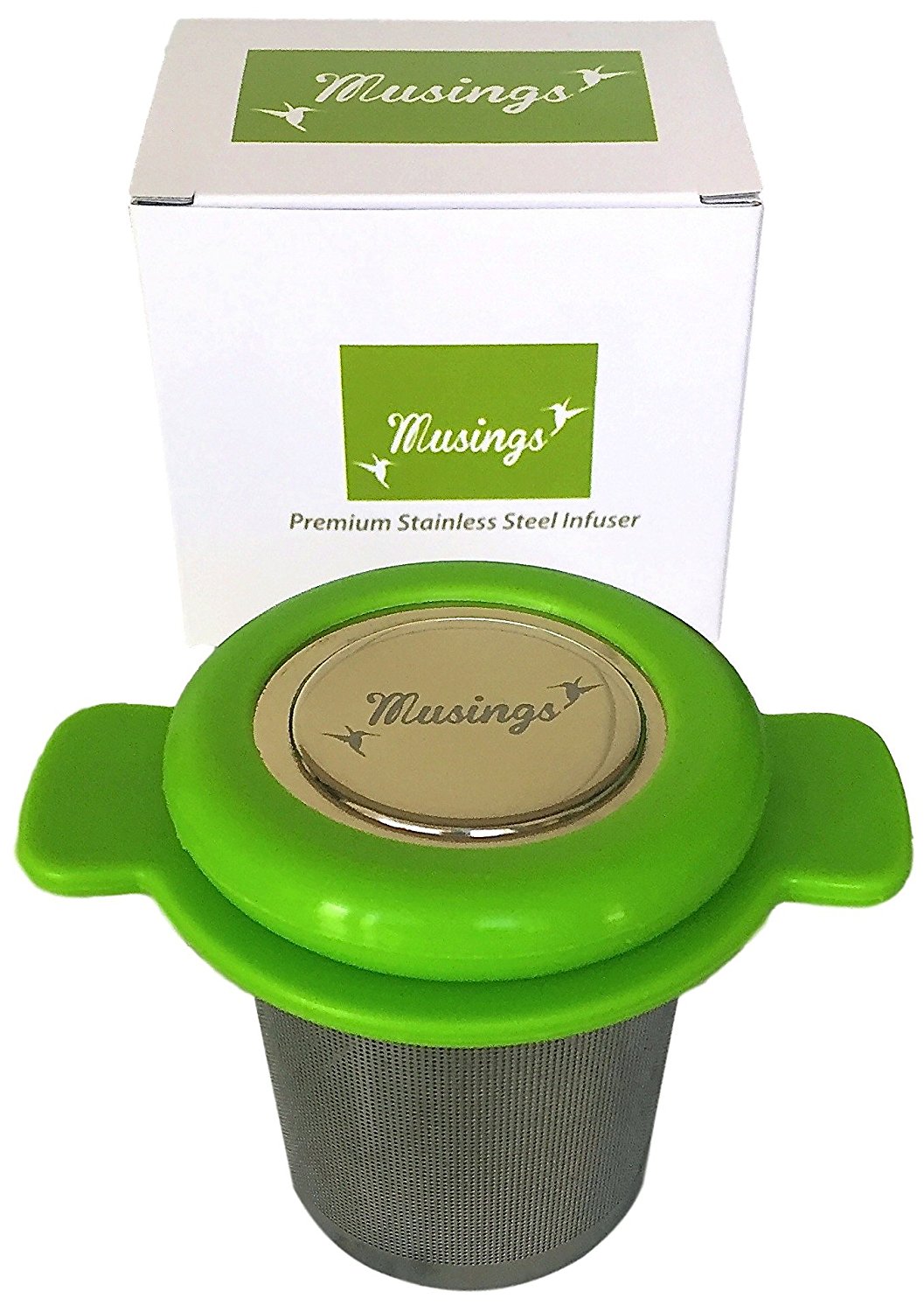 Tea Filter & Infuser For All Loose Tea, BONUS Silicone Liners Add Grip