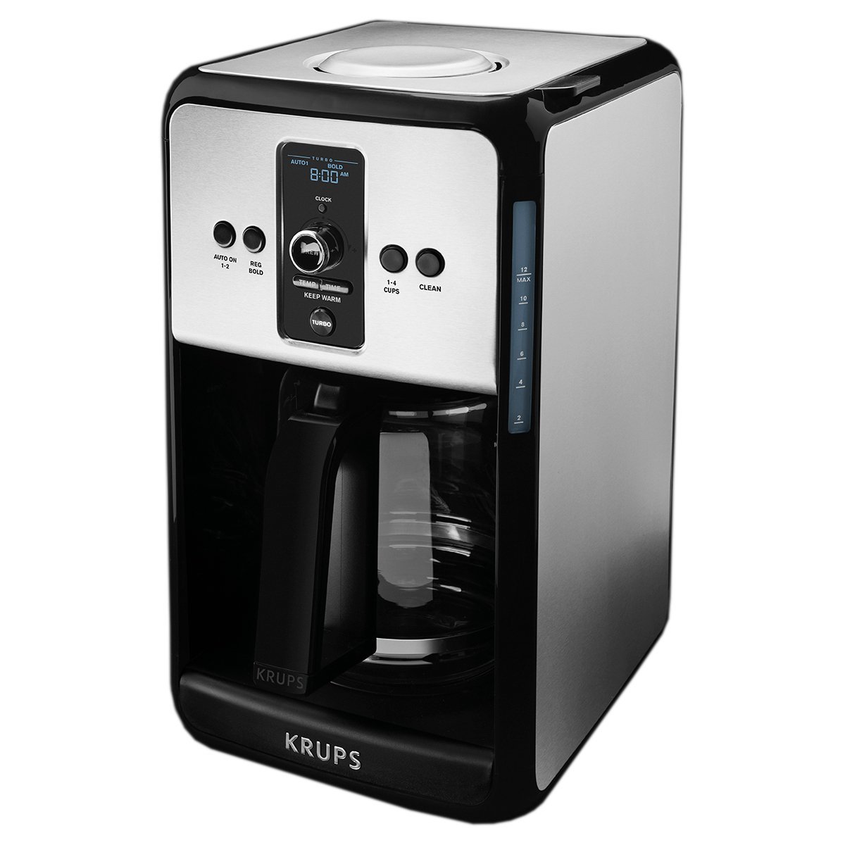 Krups Turbo Savoy Black and Stainless 12 Cup Programmable Coffee Maker
