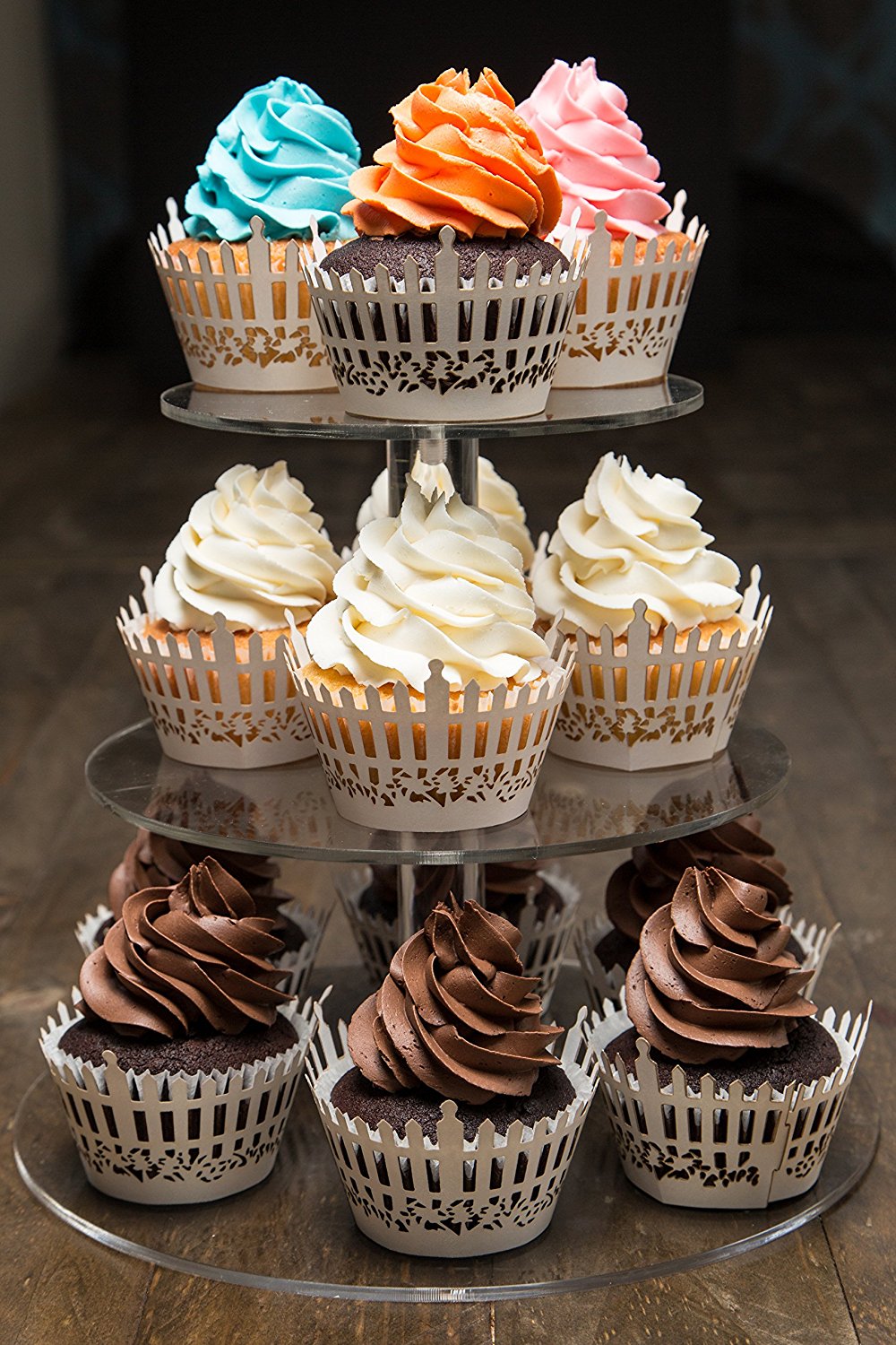 Bride Cupcake Wrappers x 100pcs in shimmering ivory white. 22 different