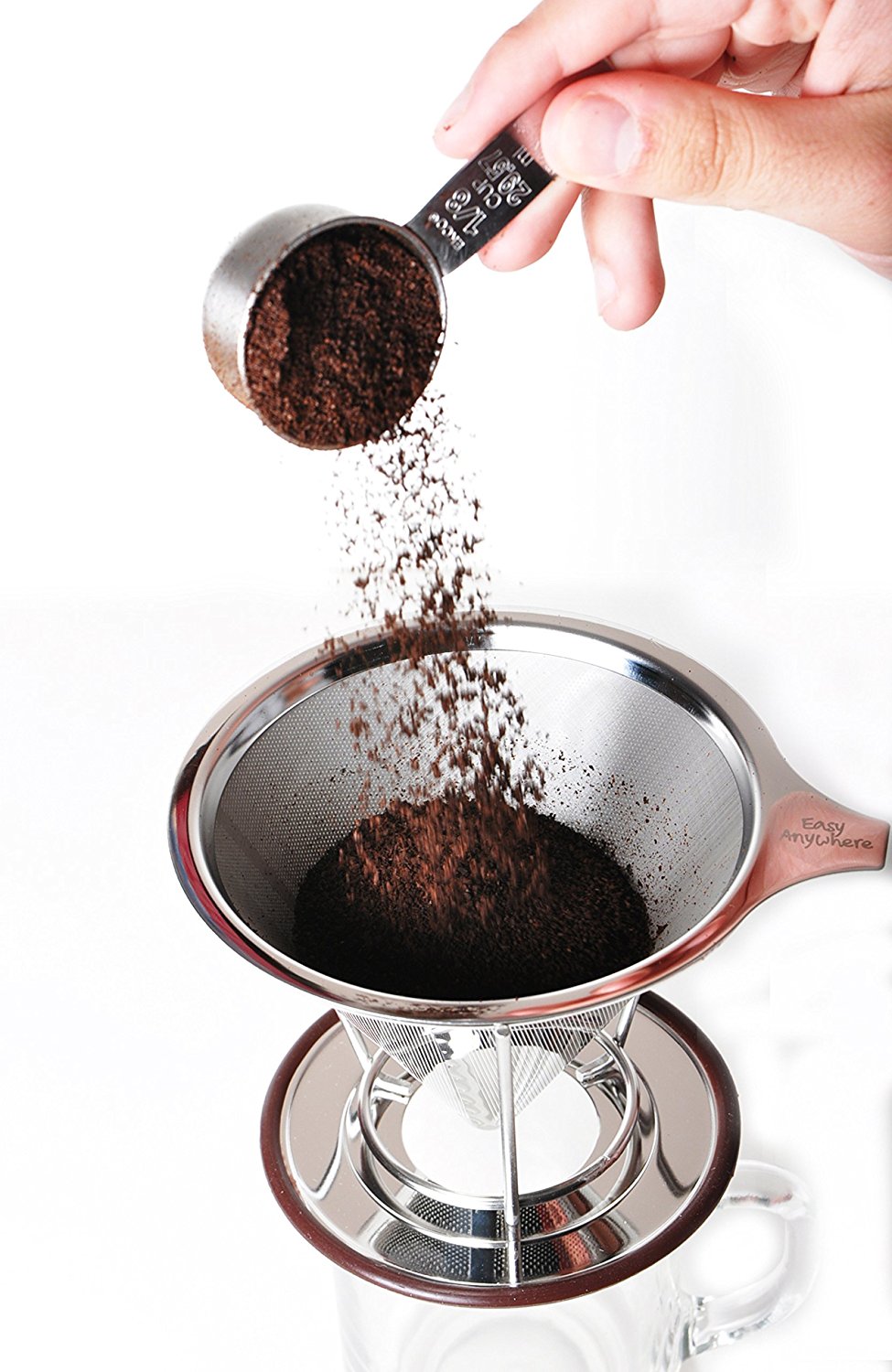 Pour Over Coffee Dripper Stainless Steel Reusable Coffee Filter for